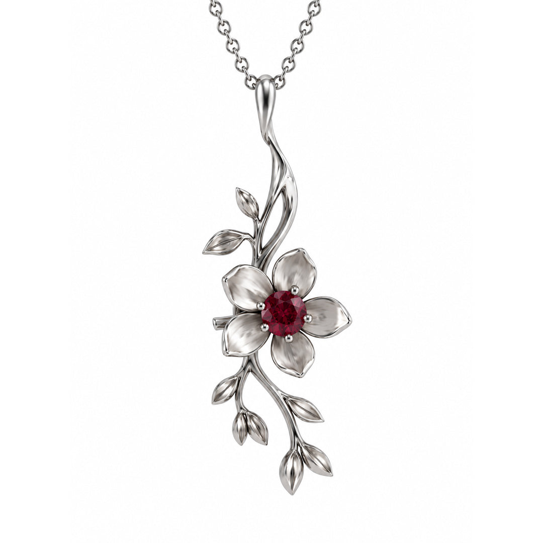 Flower in Bloom Birthstone Necklace