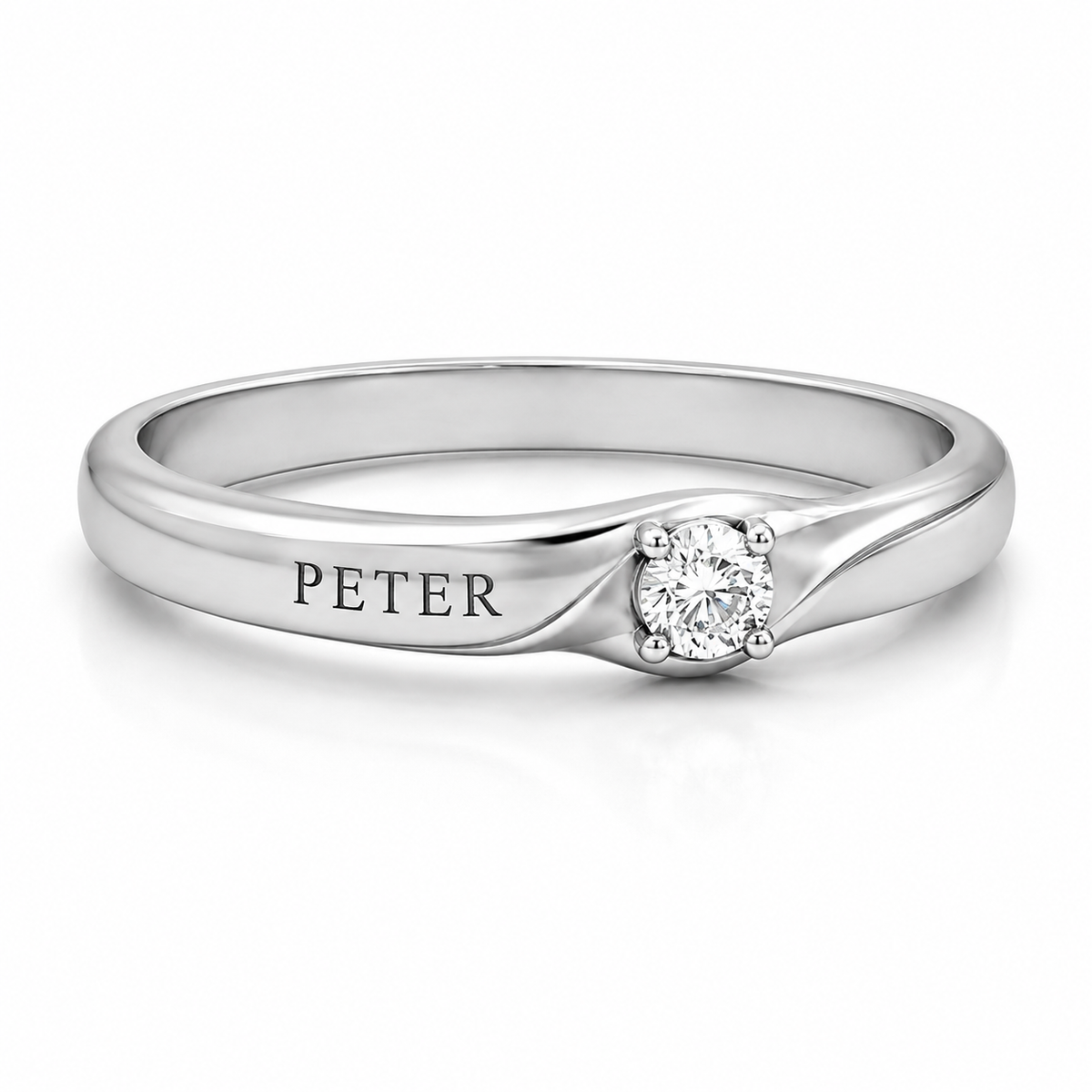 Fluidity Band Ring with Engraving