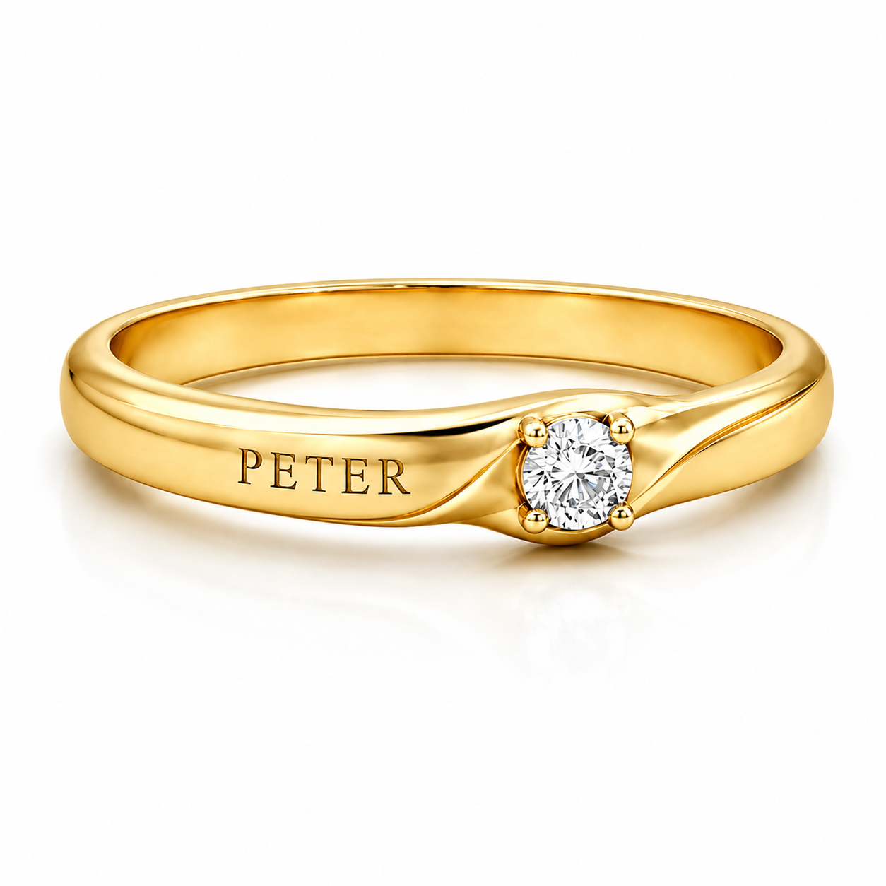 Fluidity Band Ring with Engraving