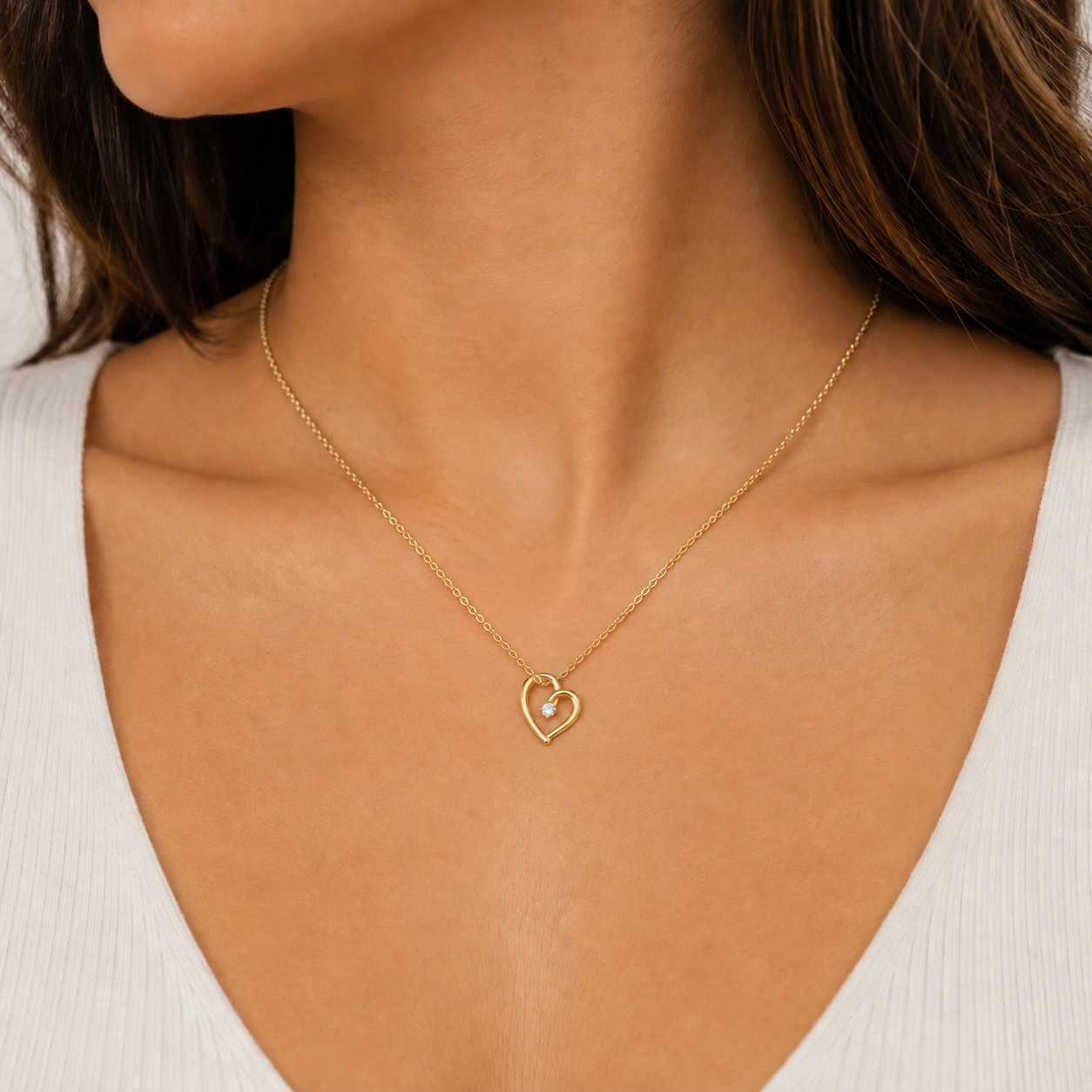 Hanging Heart Birthstone pendant
