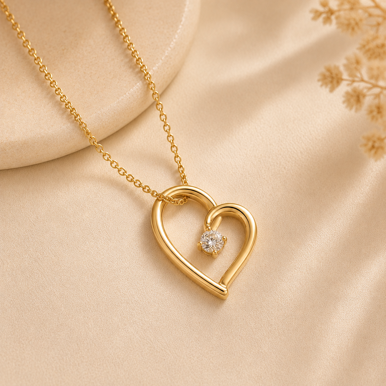 Hanging Heart Birthstone pendant