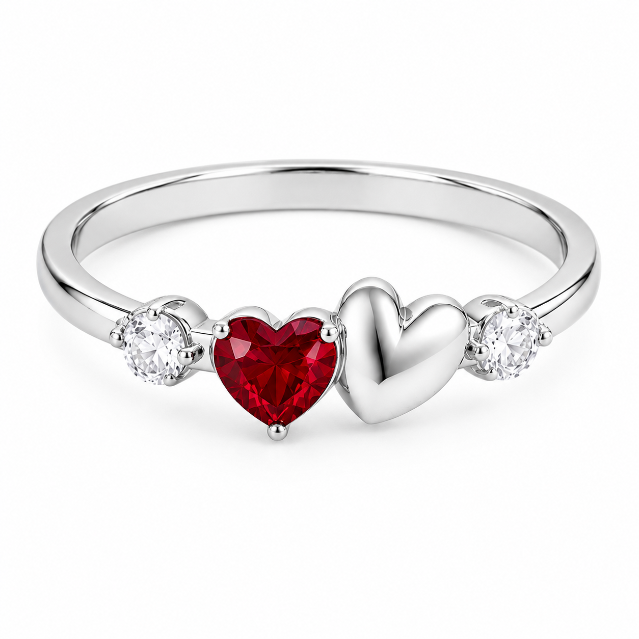Heart Ring with Accent Stones