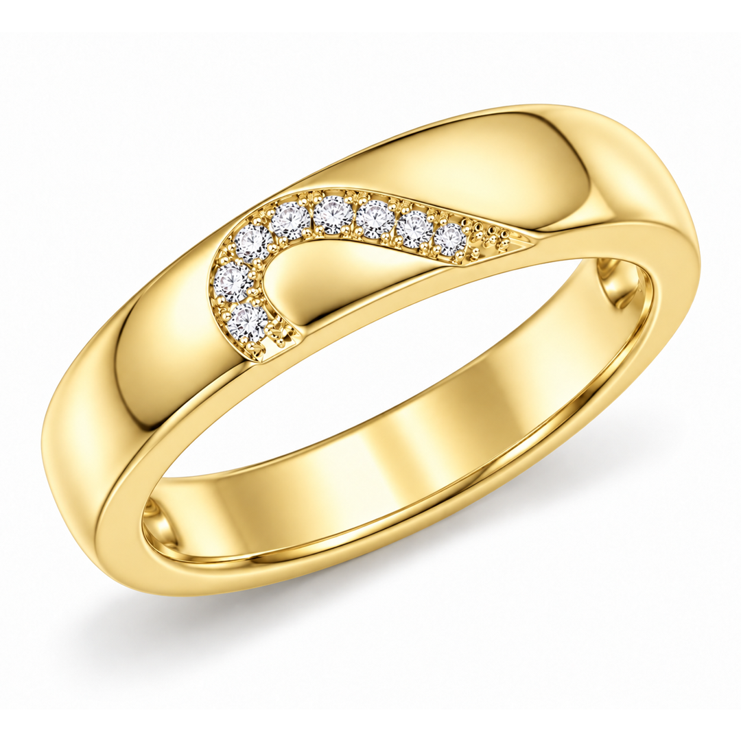Heartline Accent Band Ring