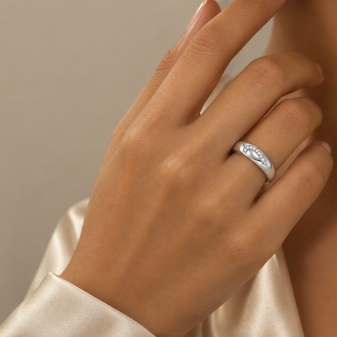 Heartline Accent Band Ring