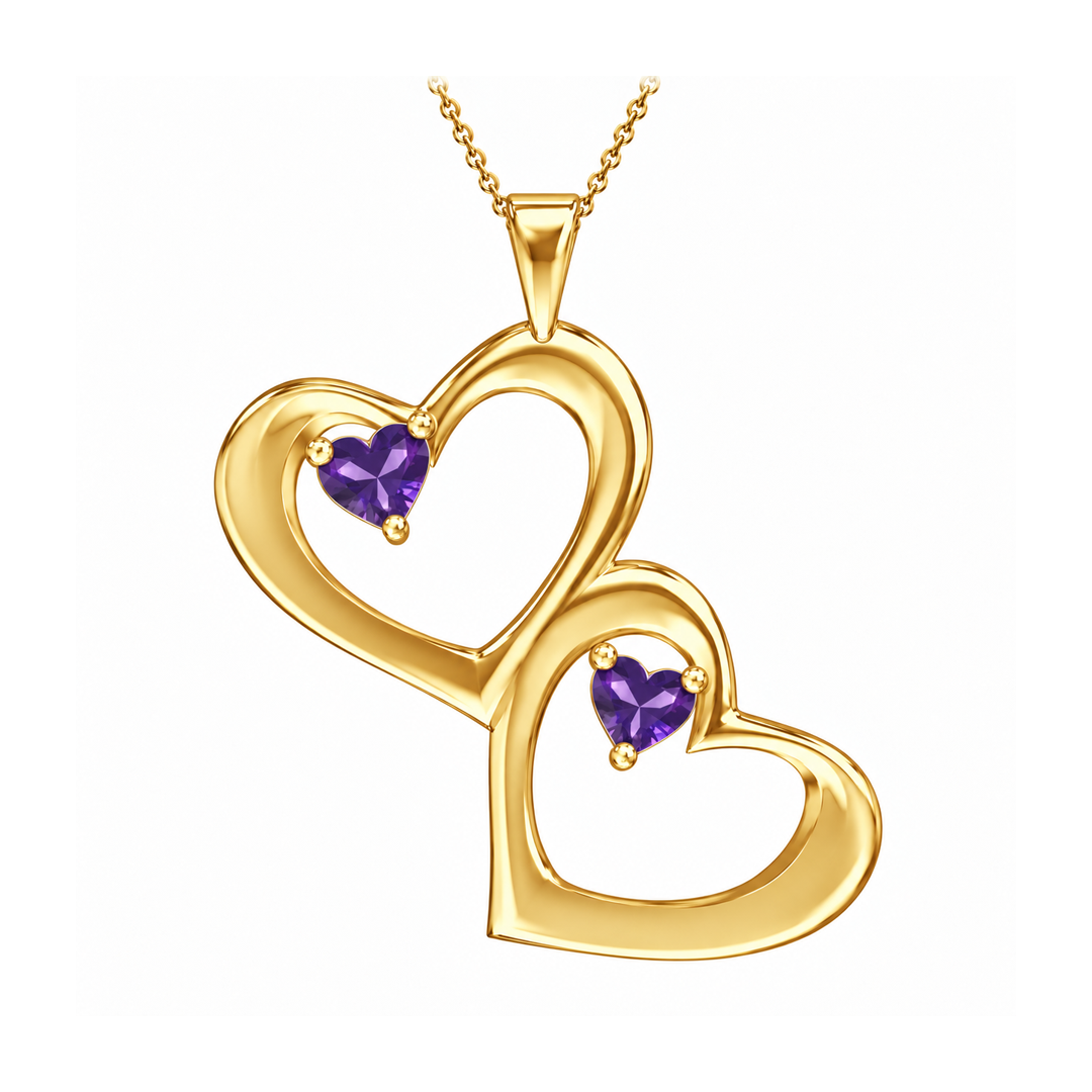 Hearts Fusion Birthstone Necklace