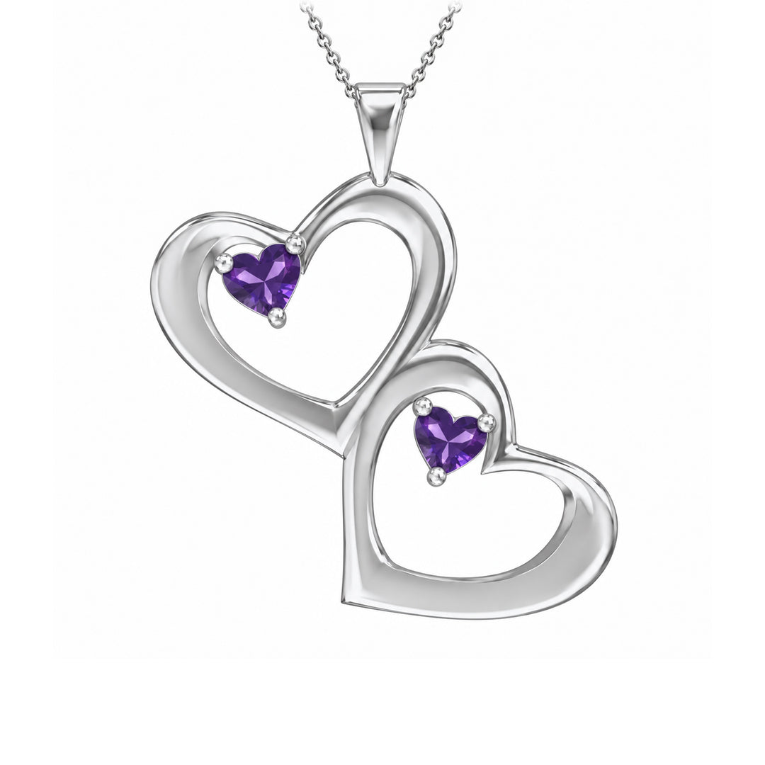 Hearts Fusion Birthstone Necklace