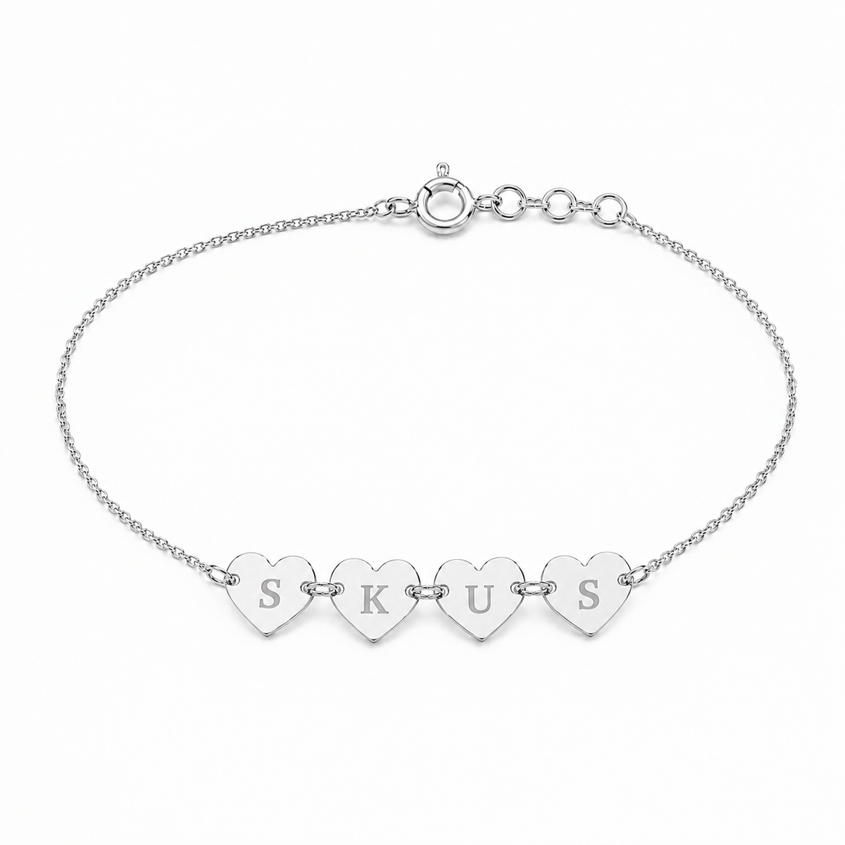 Initial Link Heart Bracelet