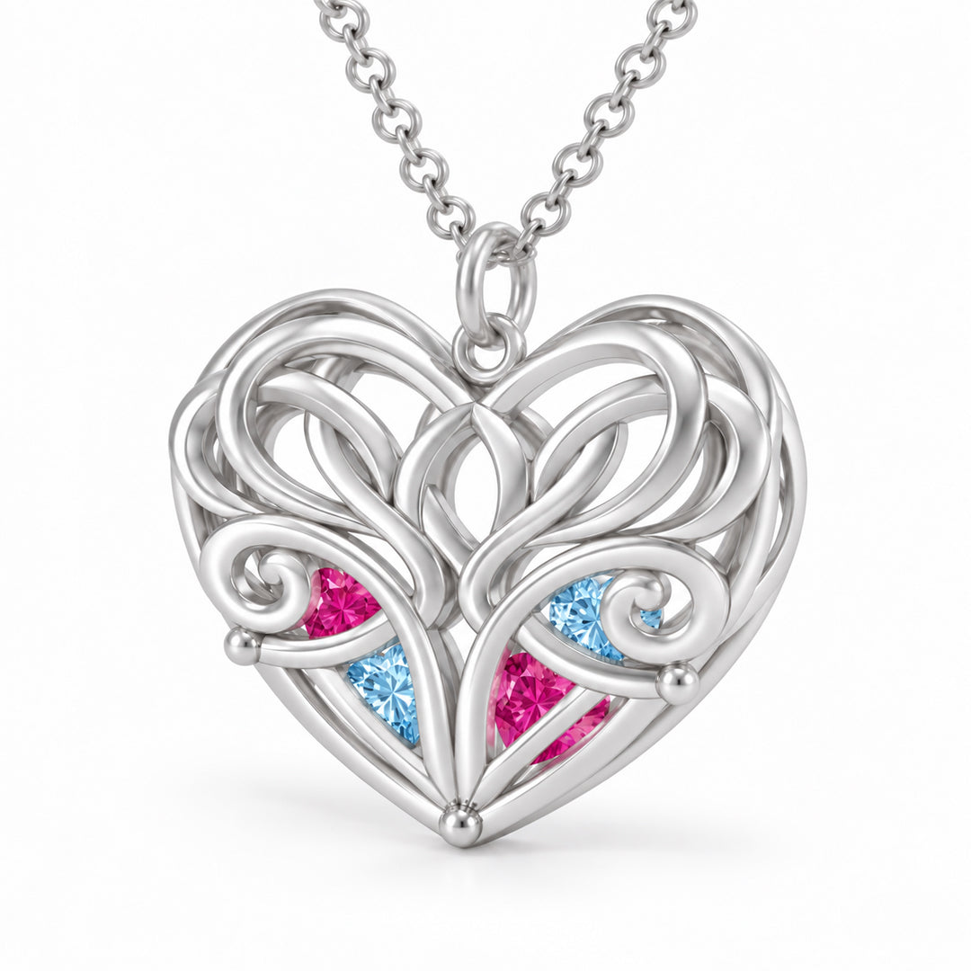 Intertwined Heart Knot Necklace