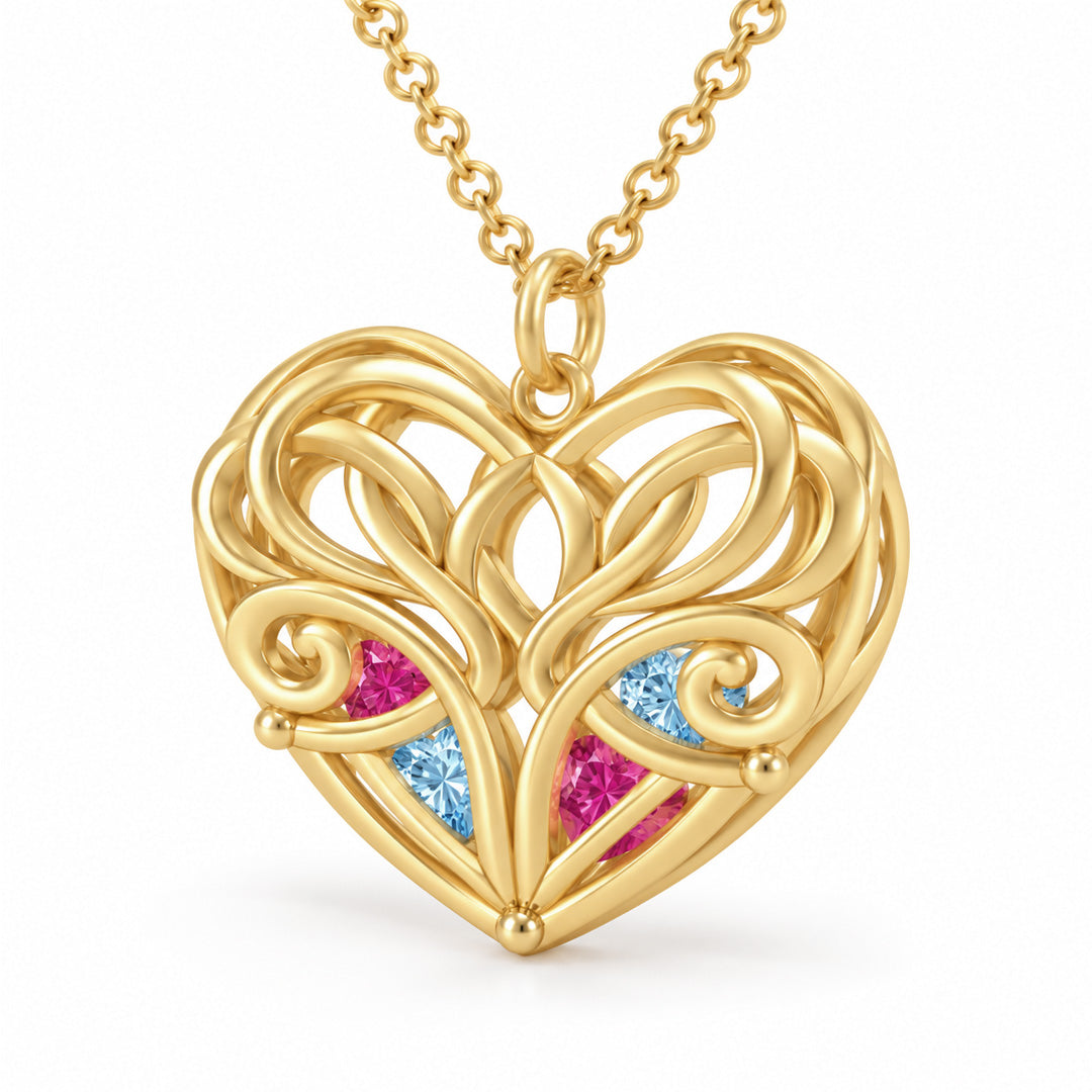 Intertwined Heart Knot Necklace
