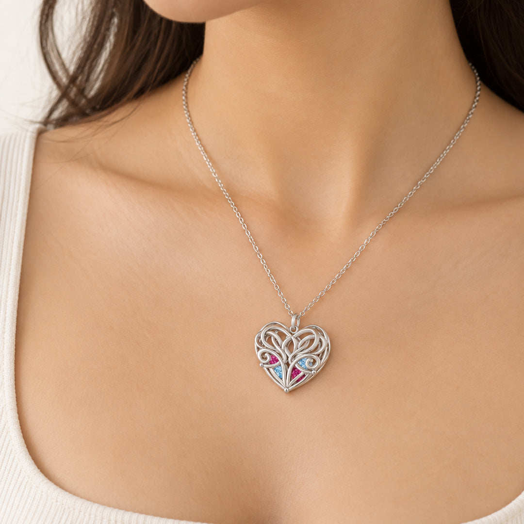 Intertwined Heart Knot Necklace