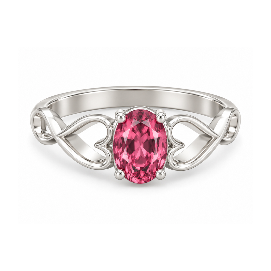 Interwoven Infinity Oval Birthstone Ring