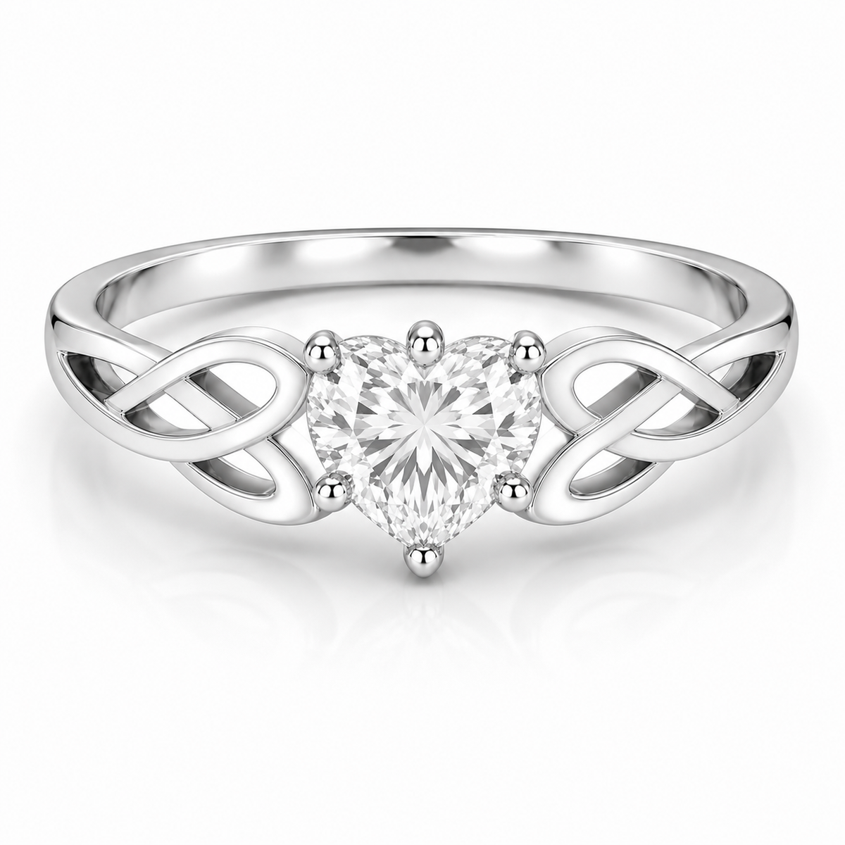 Knotted Heart Stone Ring