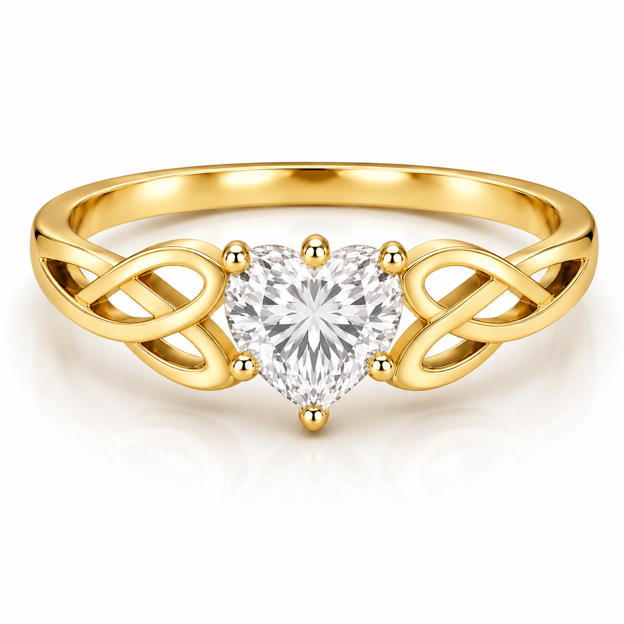 Knotted Heart Stone Ring