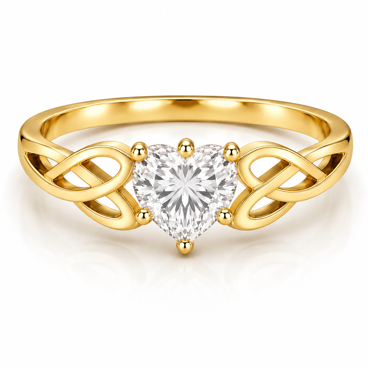 Knotted Heart Stone Ring