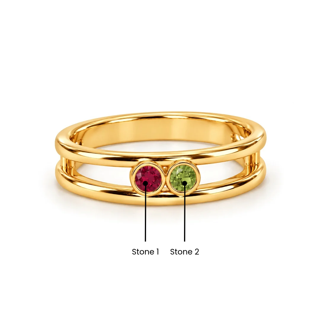 Round Bezel Birthstone Ring