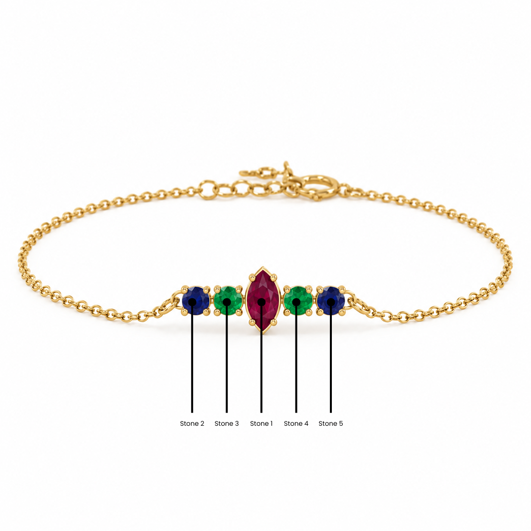 Marquise Series Birthstone Bracelet