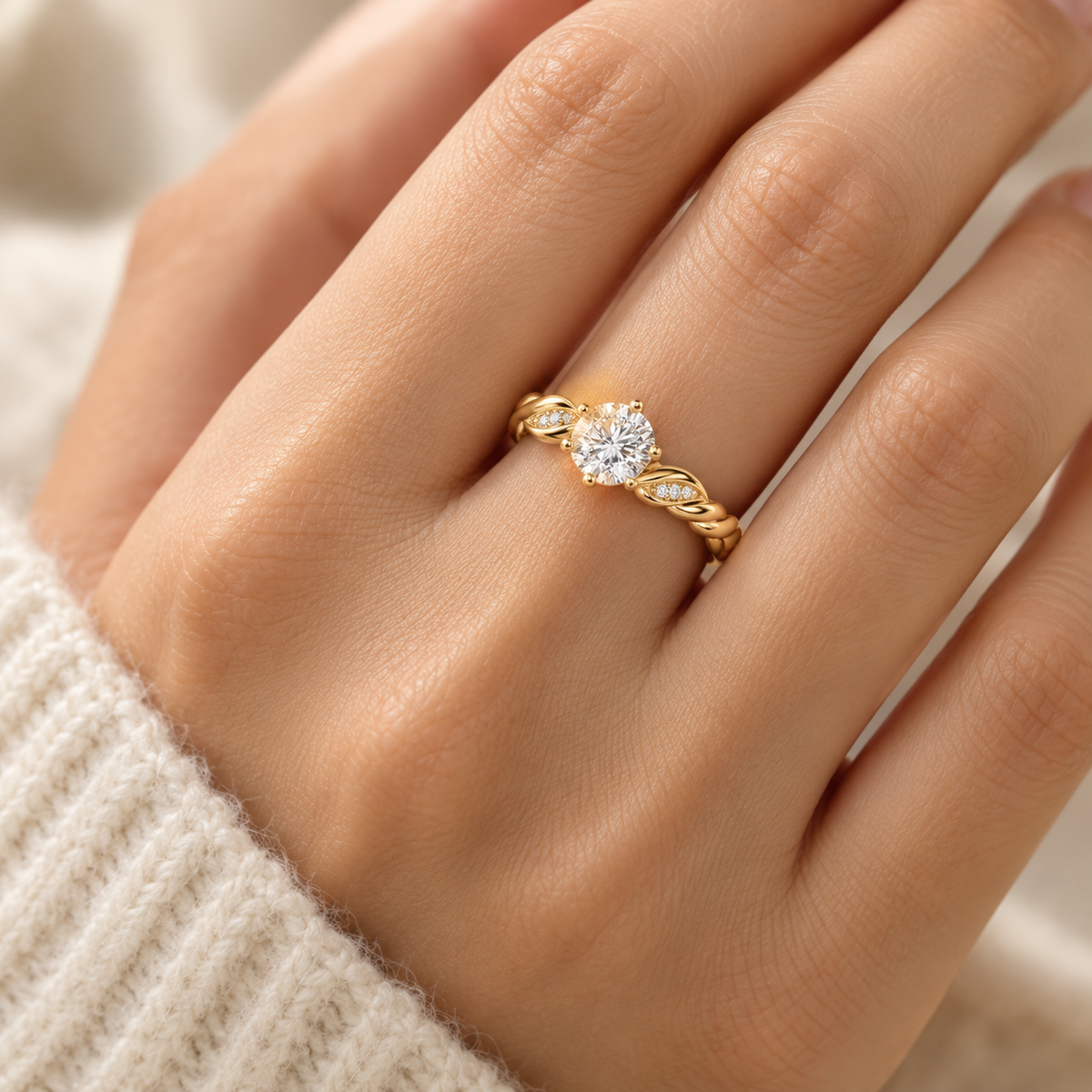 Laurel Crown Ring with Birthstone