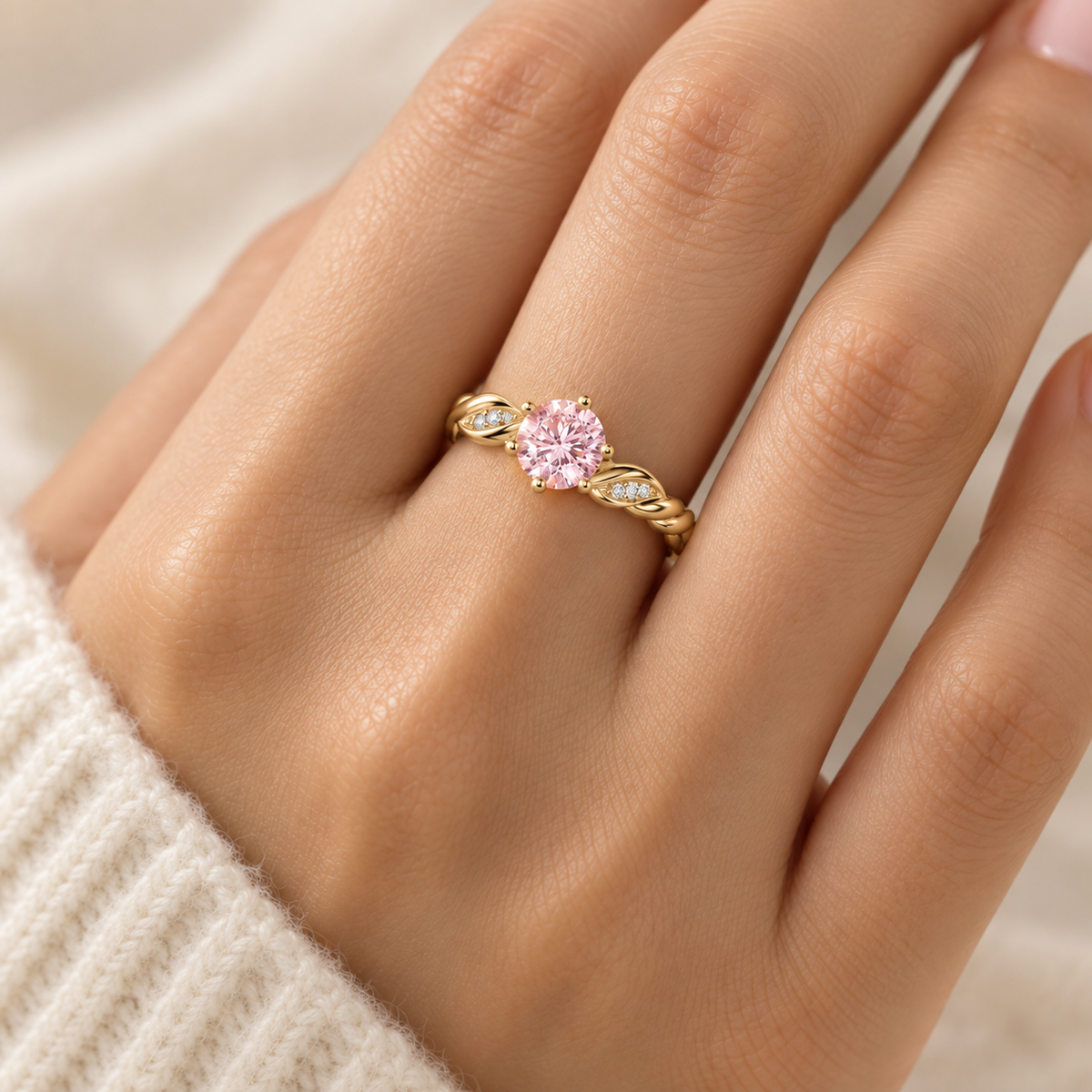 Laurel Crown Ring with Birthstone