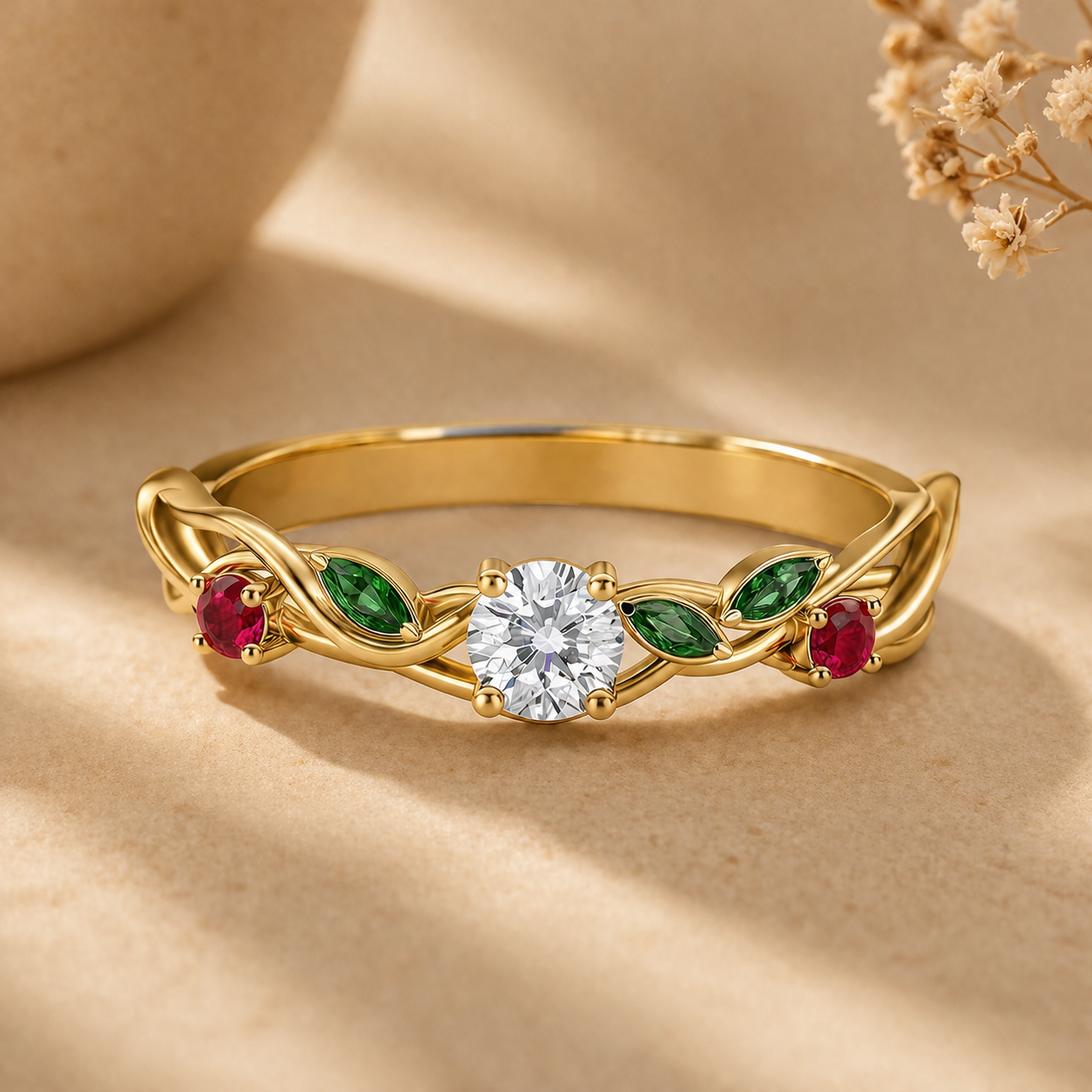 Woven Flora Band Ring