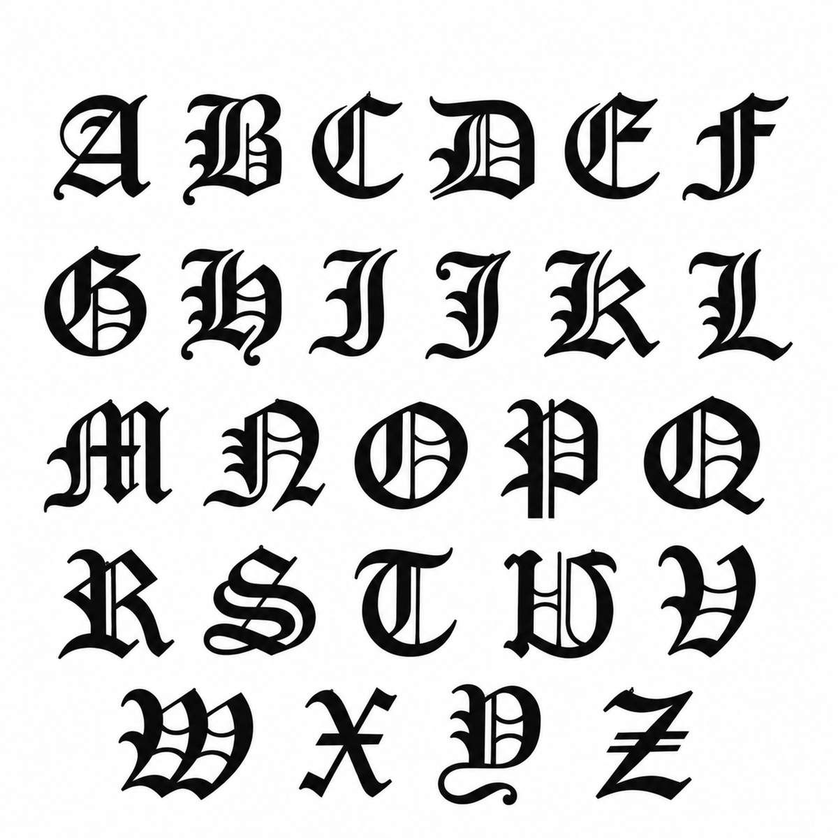 Vintage Gothic Initial Necklace
