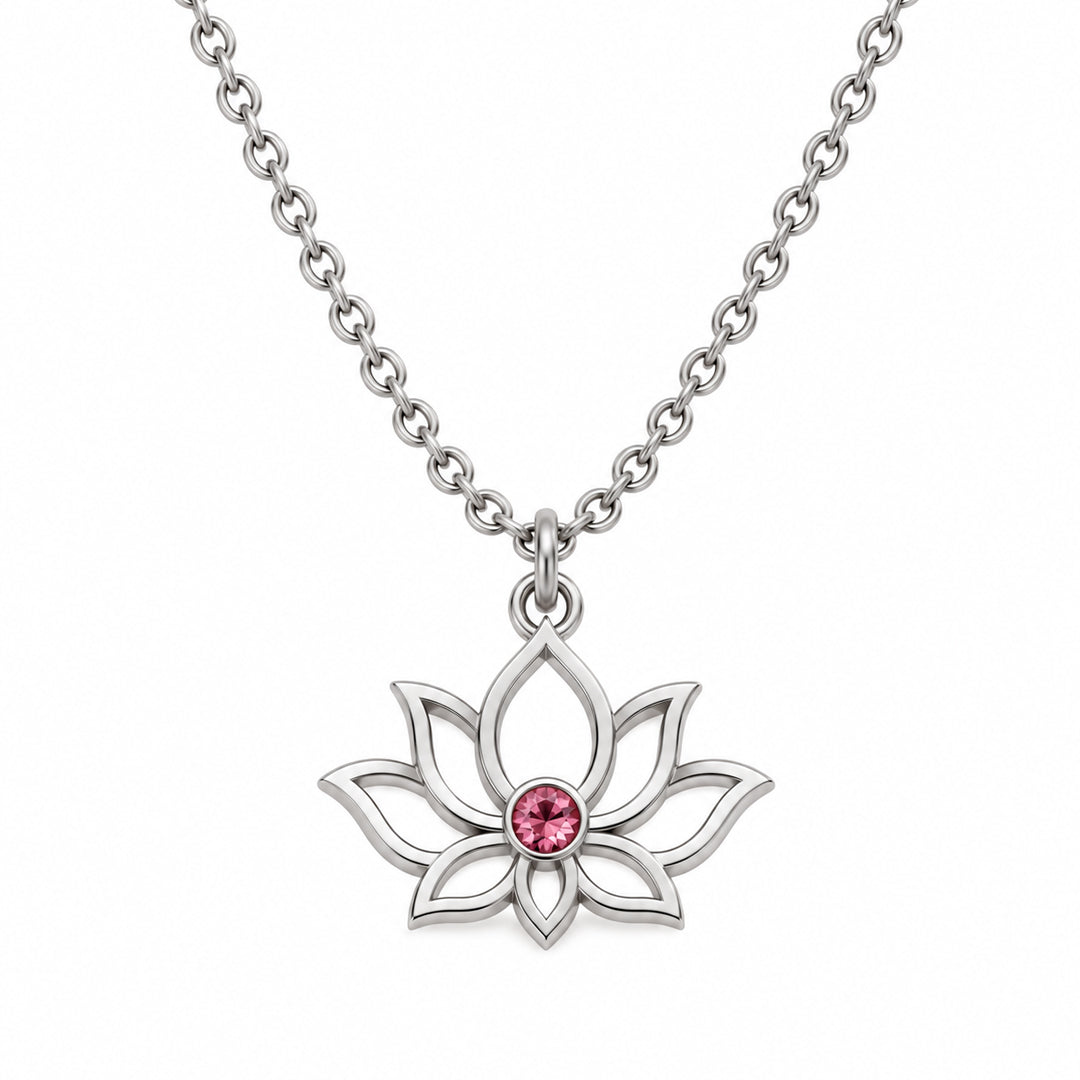 Lotus Birthstone Necklace
