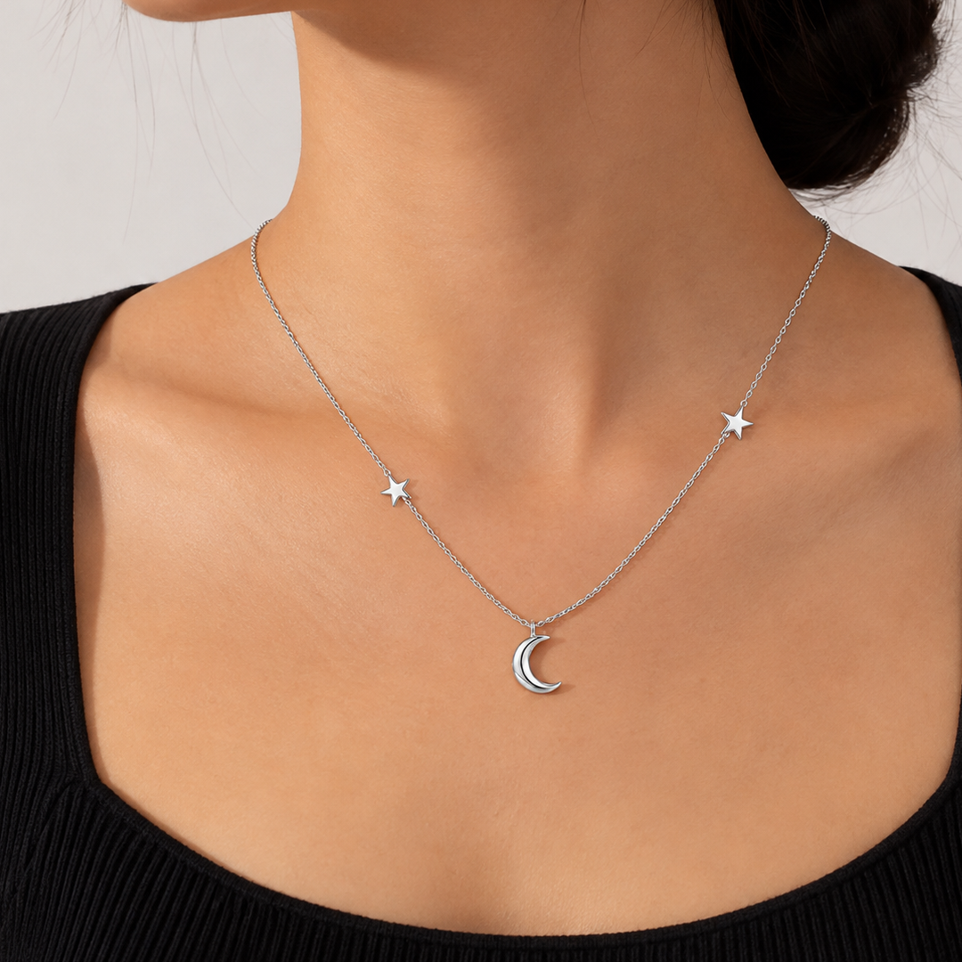 Lunar Stars Charm Necklace