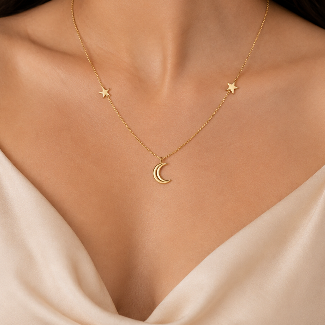 Lunar Stars Charm Necklace