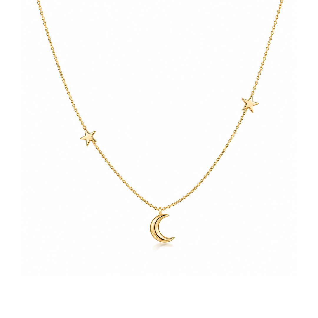 Lunar Stars Charm Necklace