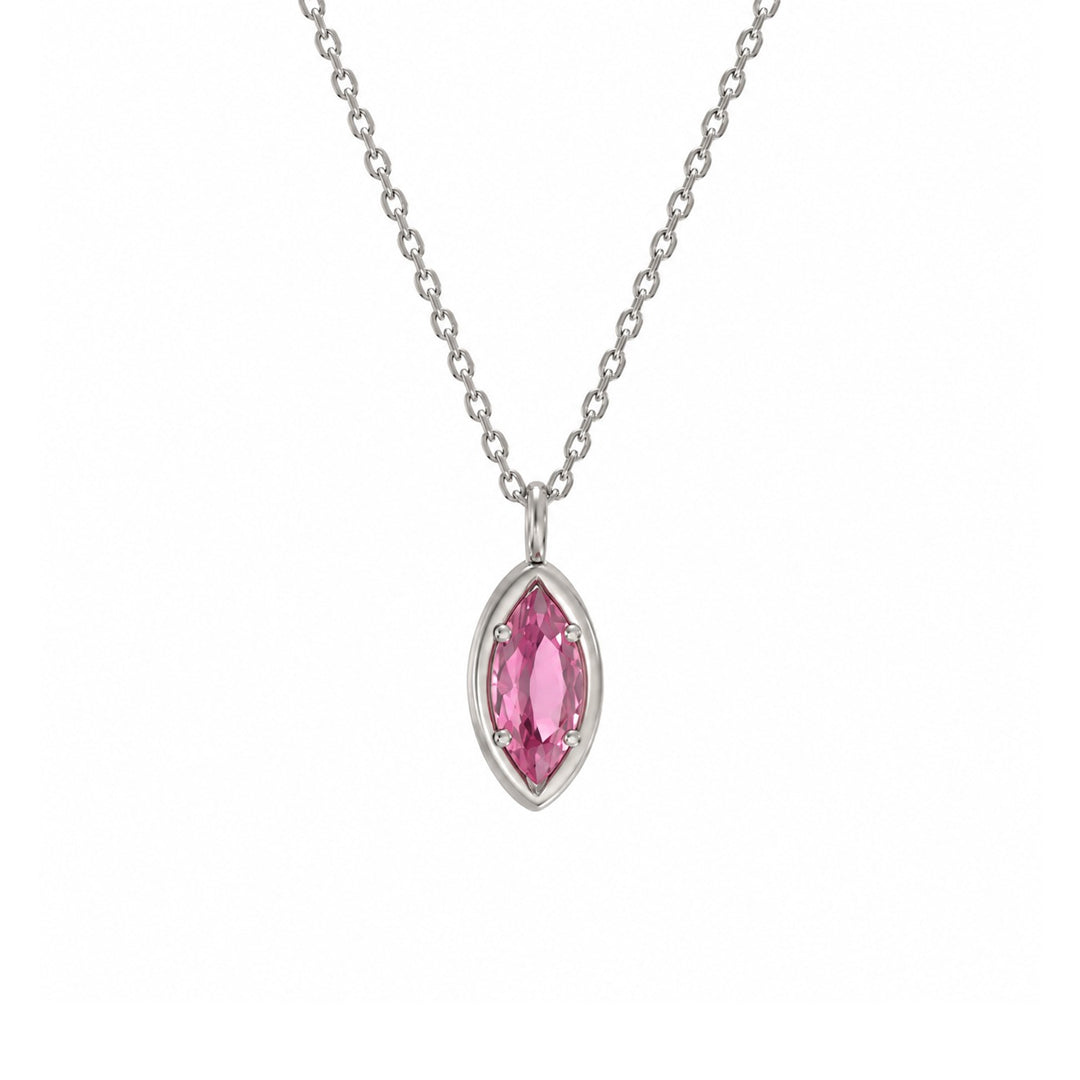 Marquise Bezel Birthstone Necklace