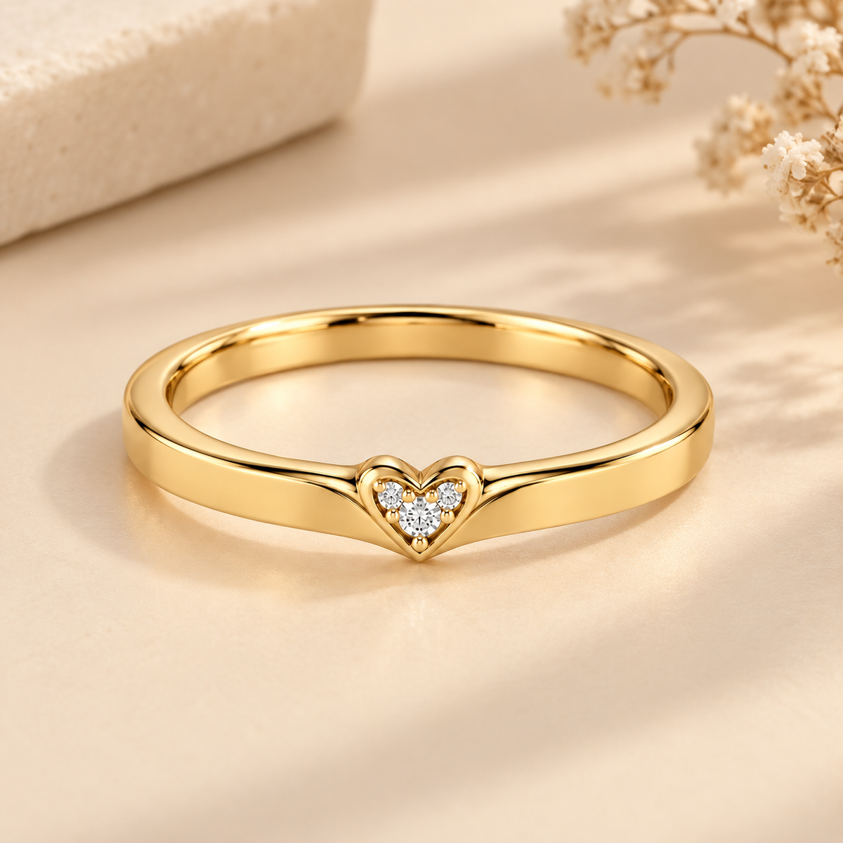 Mini Heart ring with Accent stones
