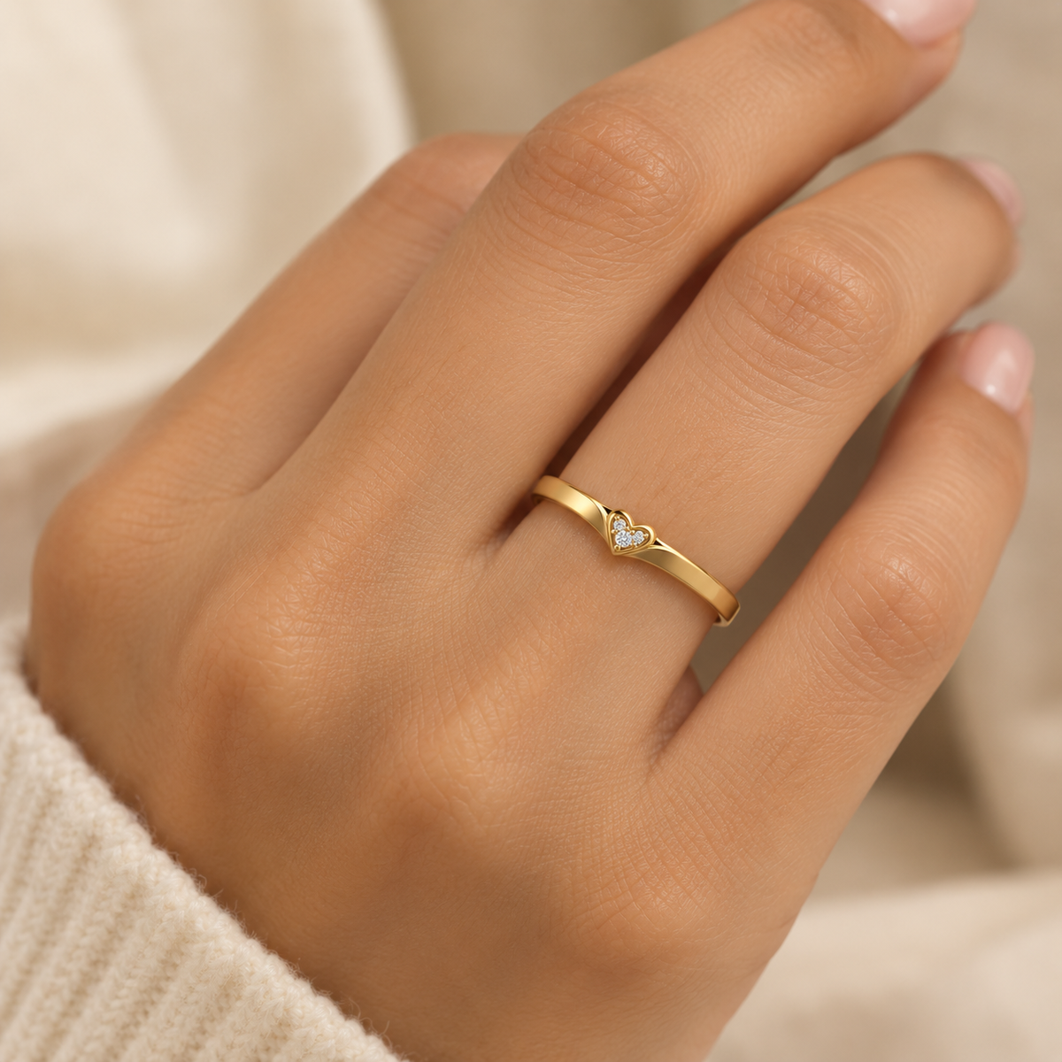 Mini Heart ring with Accent stones