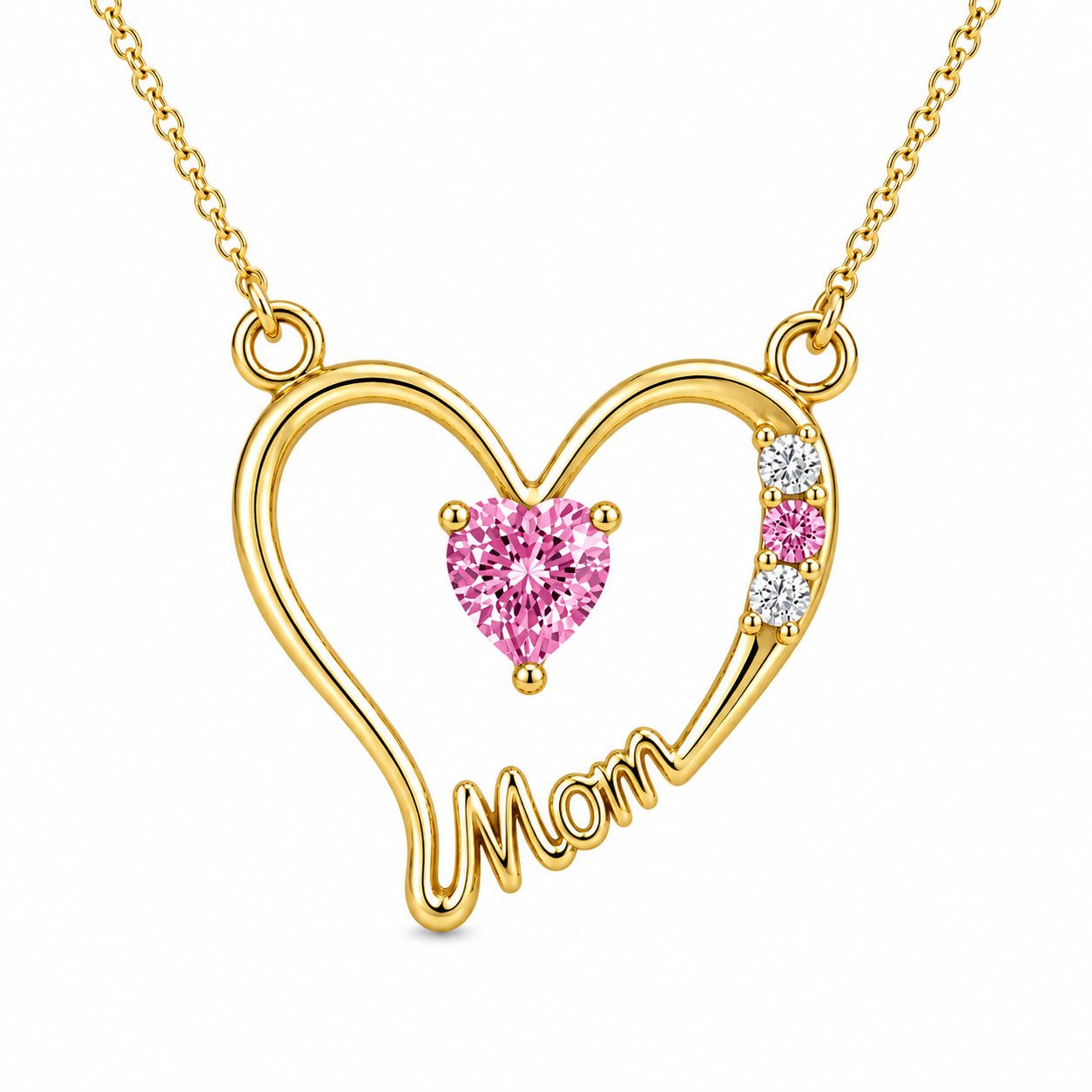 Mother Heart Pendant with Birthstone