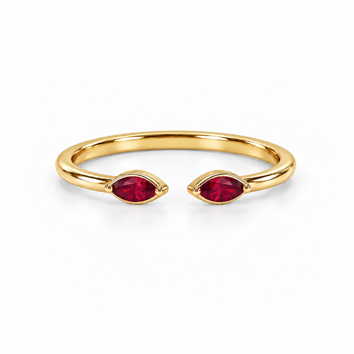 Open Cuff Stacking Marquise Ring