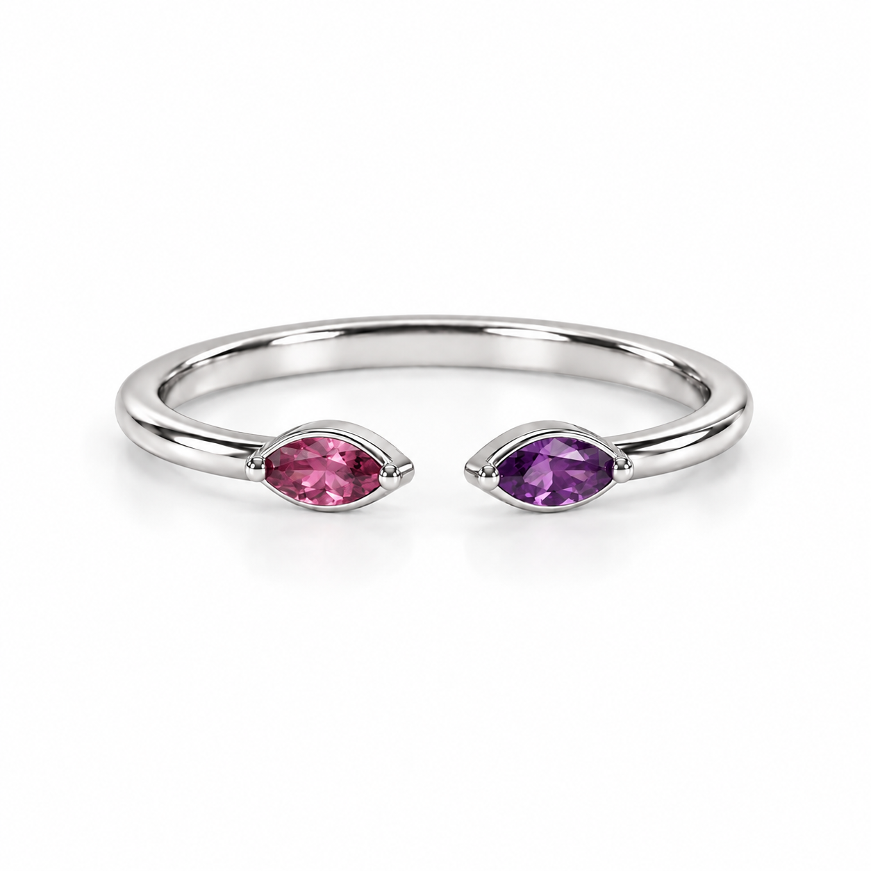 Open Cuff Stacking Marquise Ring