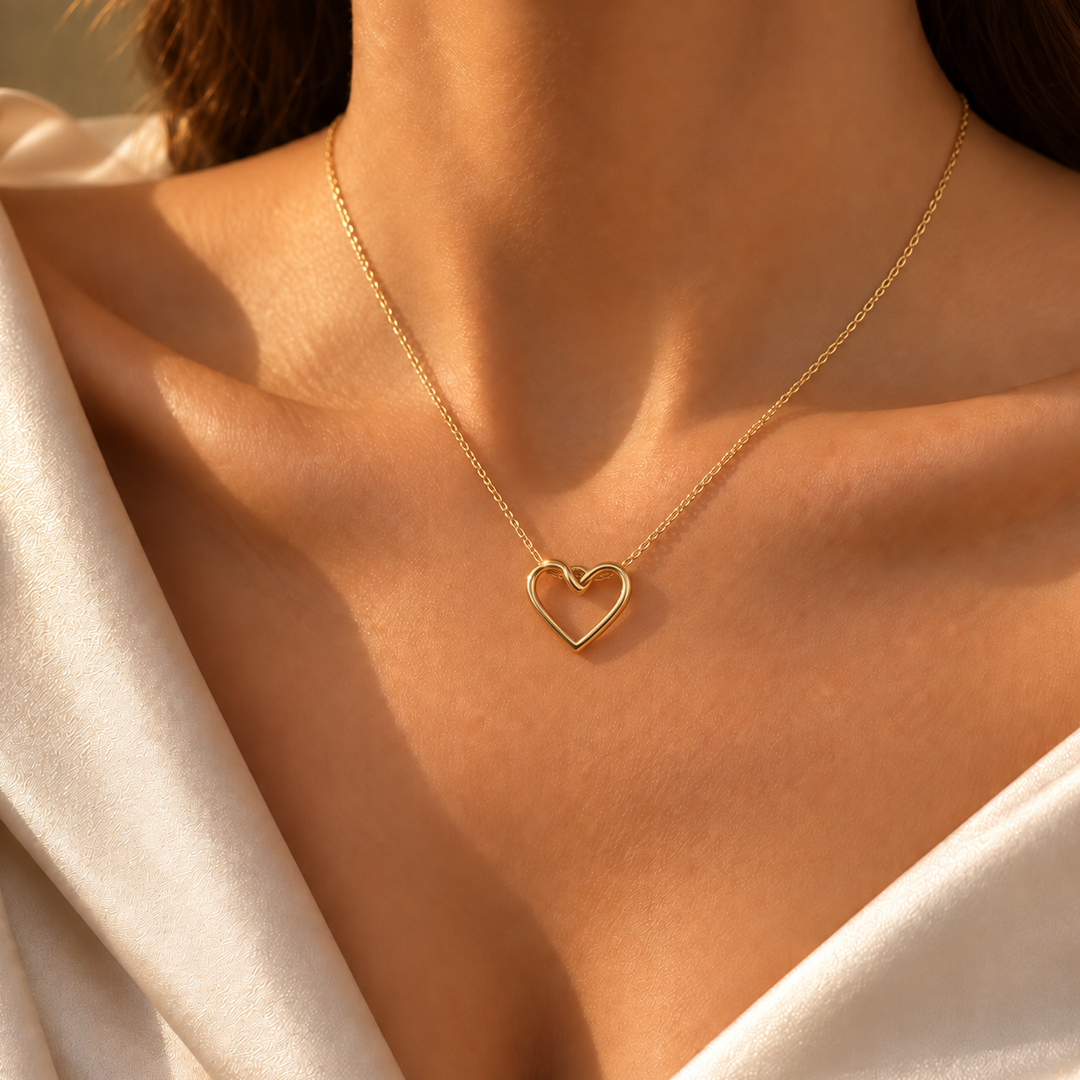 Open Heartline Loop Necklace