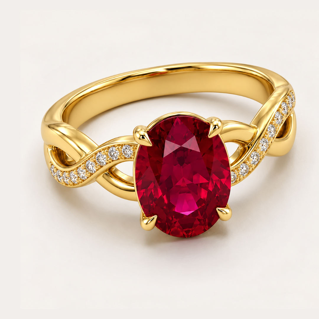 Oval Birthstone Ring