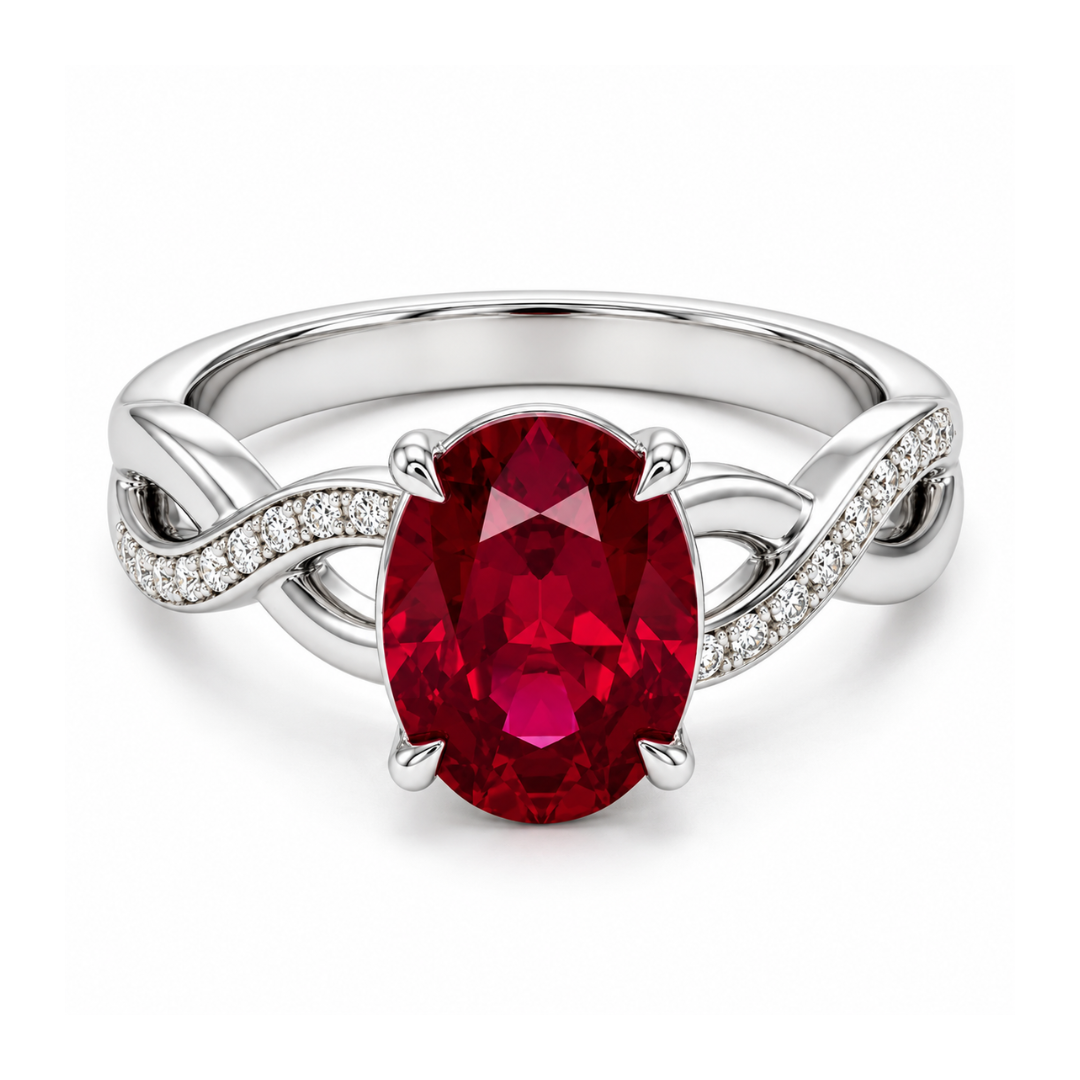 Oval Birthstone Ring