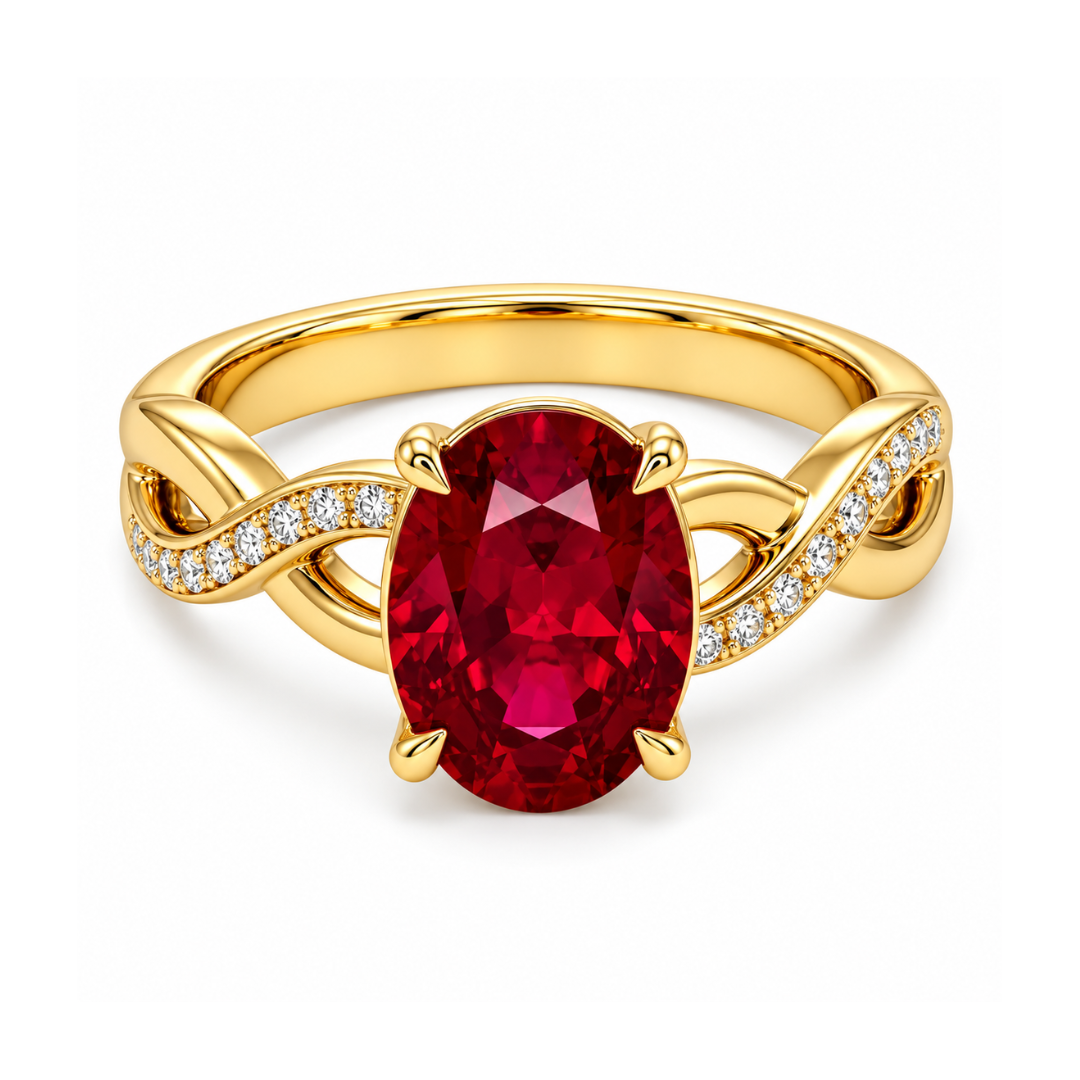 Oval Birthstone Ring