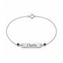 Name Plate Bracelet with Stone