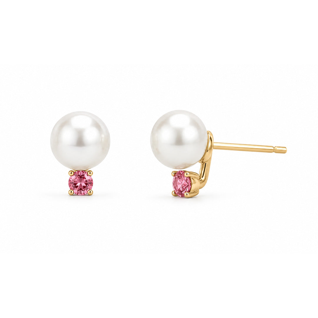 Pearl and Accent Stud Earrings