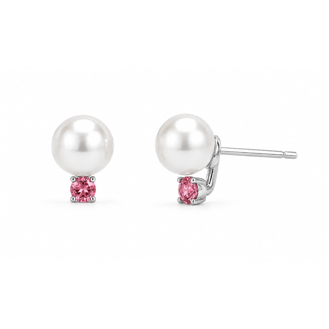 Pearl and Accent Stud Earrings