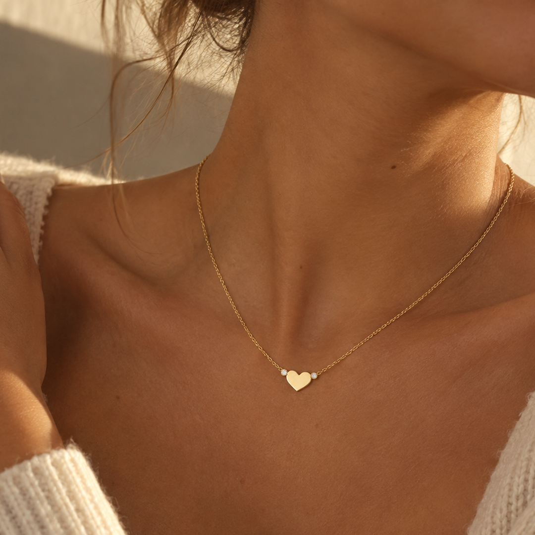 Heart with Accent Stone Necklace