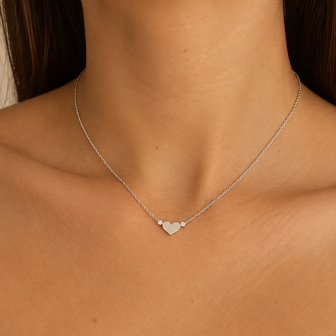 Heart with Accent Stone Necklace