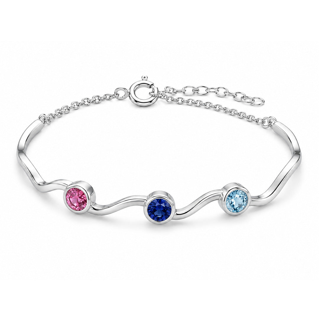 Family Bracelet with Round Birthstones