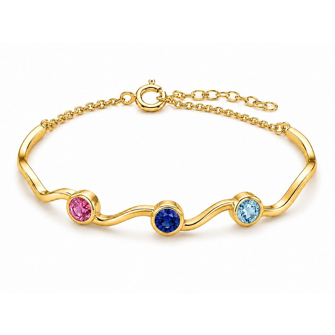 Family Bracelet with Round Birthstones
