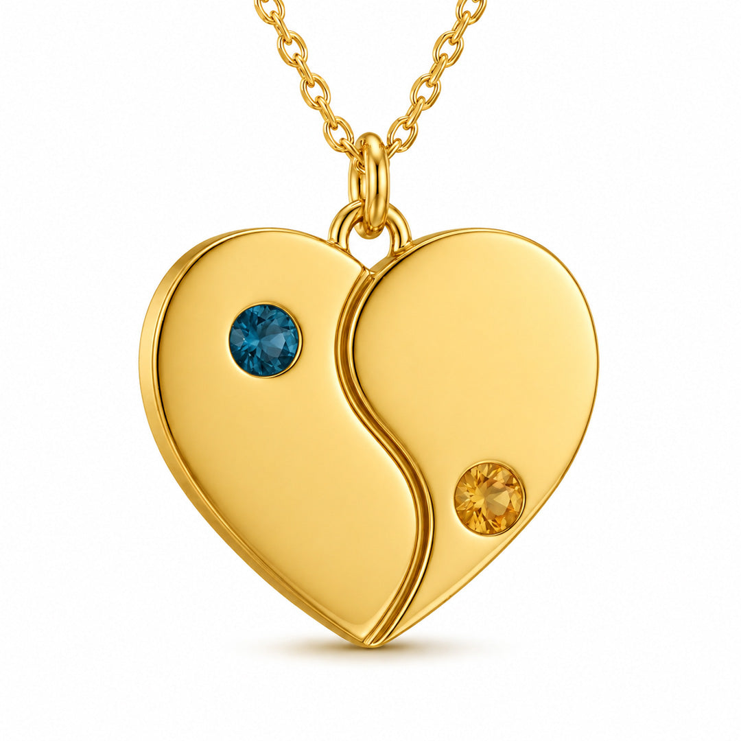Personalized Yin Yang Heart Necklace