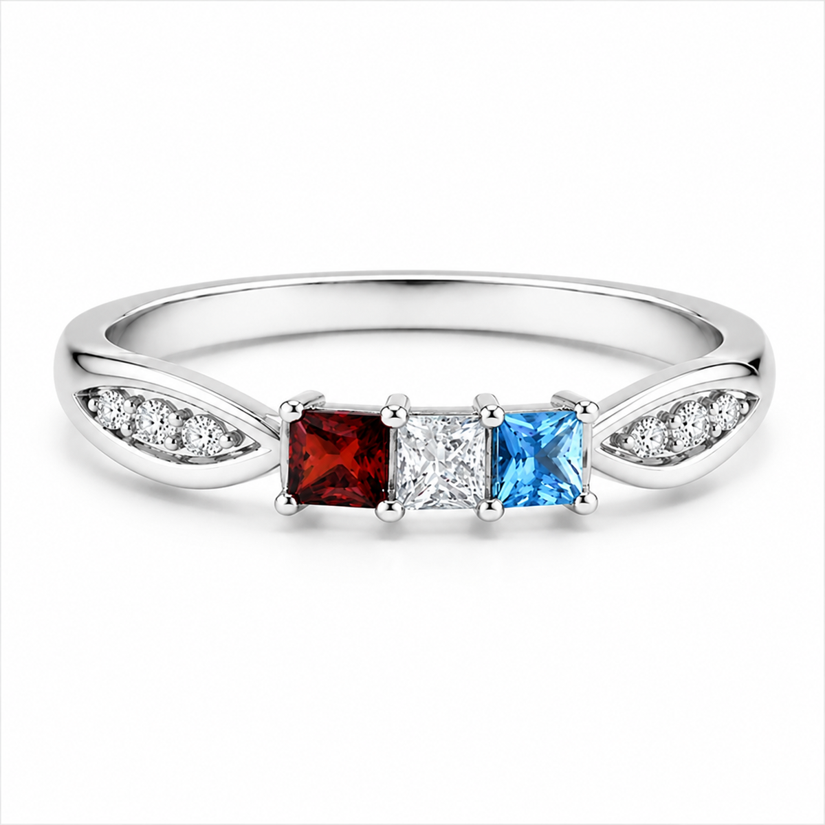 Princess Cut Birthstone Ring