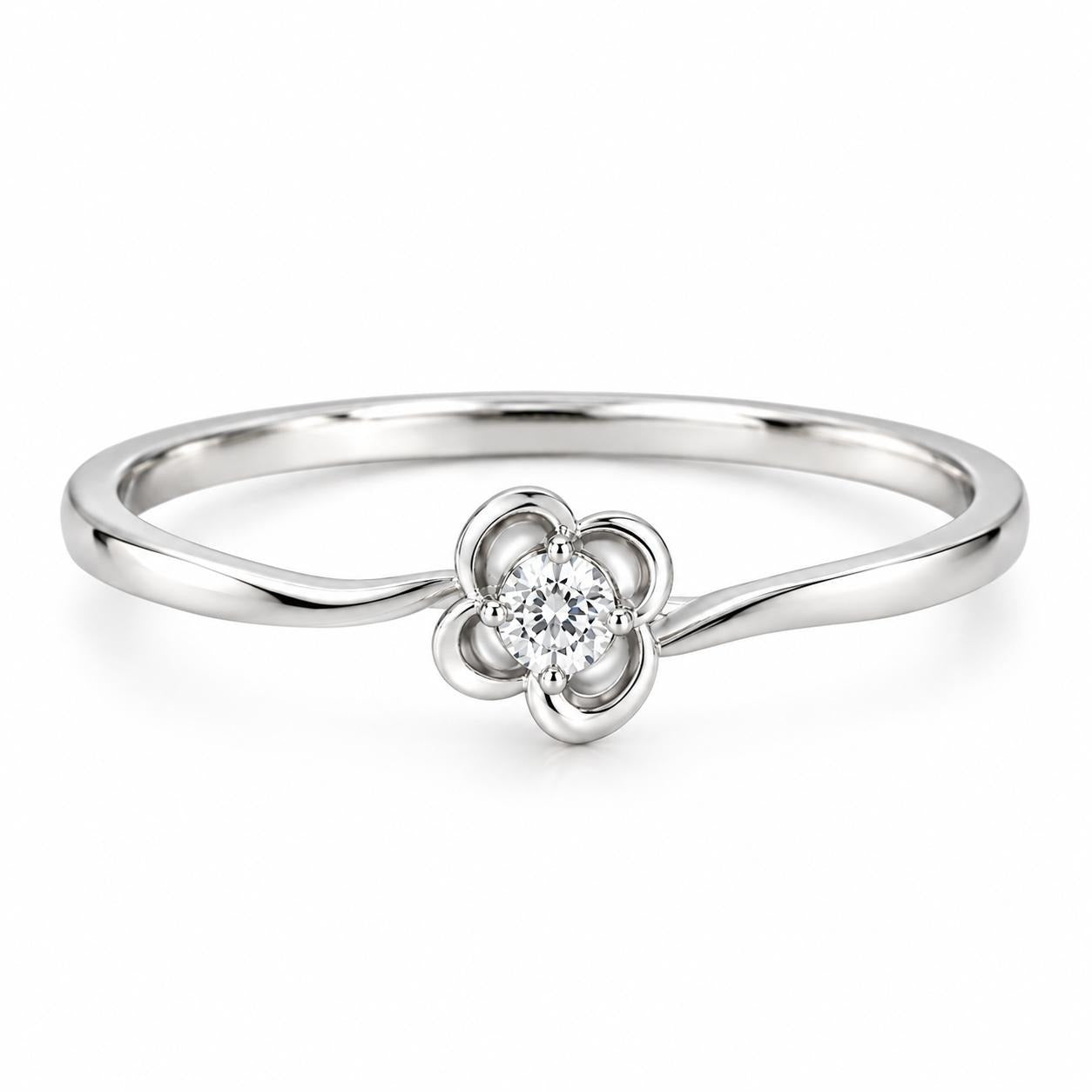 Rose Bloom Ring with Birthstone