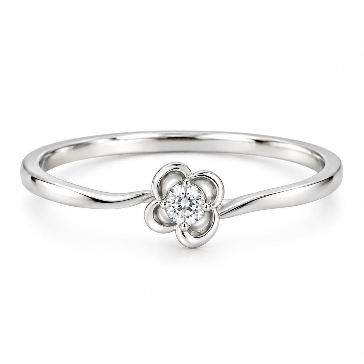 Rose Bloom Ring with Birthstone