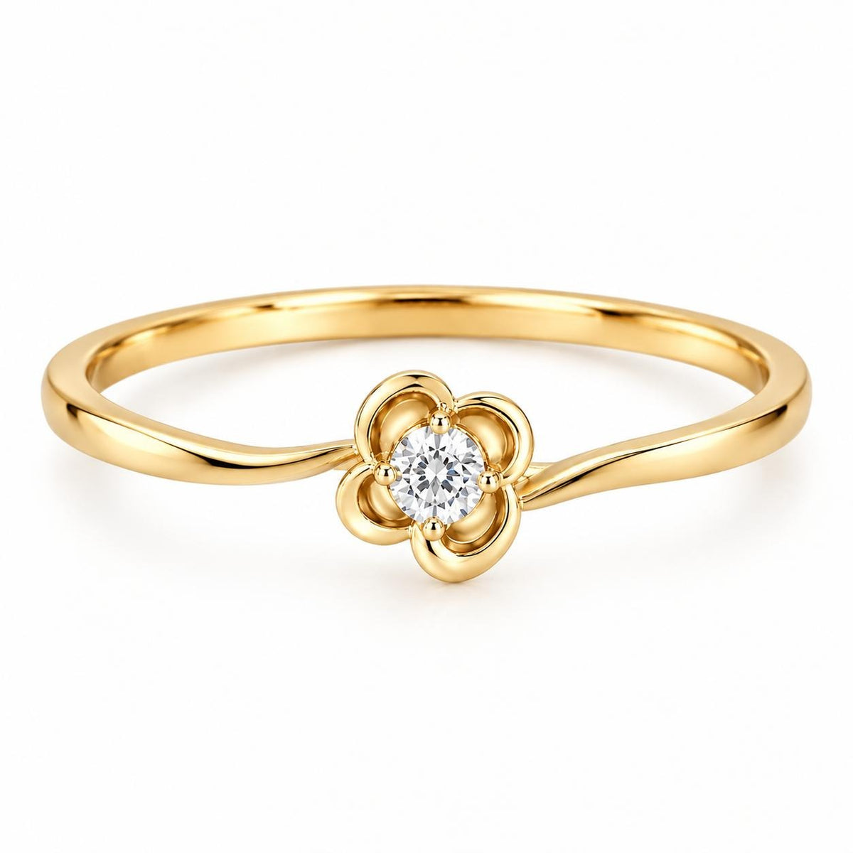 Rose Bloom Ring with Birthstone